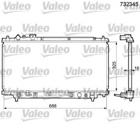 VALEO 732345 Радиатор охлаждения двигателя VALEO для MAZDA