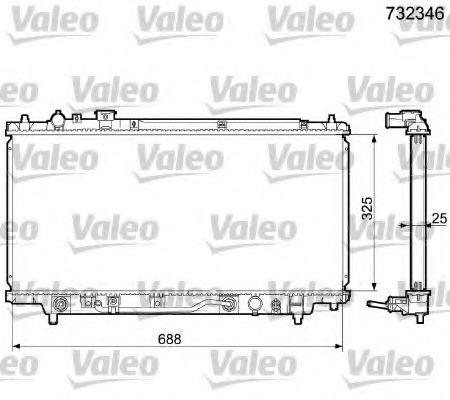 VALEO 732346 Радиатор охлаждения двигателя VALEO для MAZDA