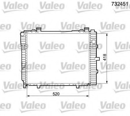 VALEO 732451 Радиатор охлаждения двигателя VALEO для MERCEDES-BENZ