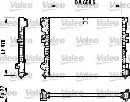 VALEO 732692 Радиатор охлаждения двигателя VALEO для LANCIA