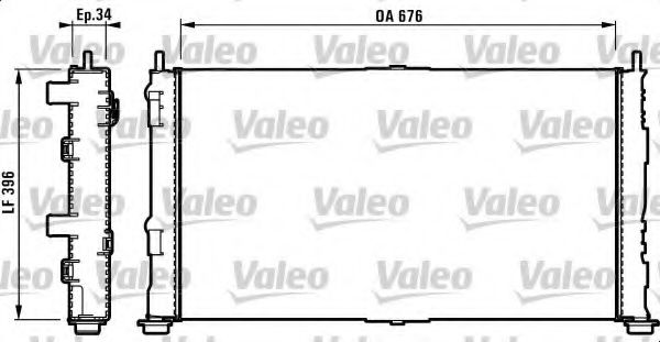 VALEO 732755 Радиатор охлаждения двигателя VALEO для CHRYSLER