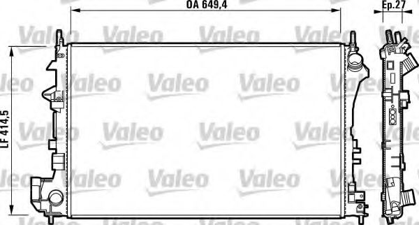 VALEO 732876 Радиатор охлаждения двигателя VALEO для SAAB