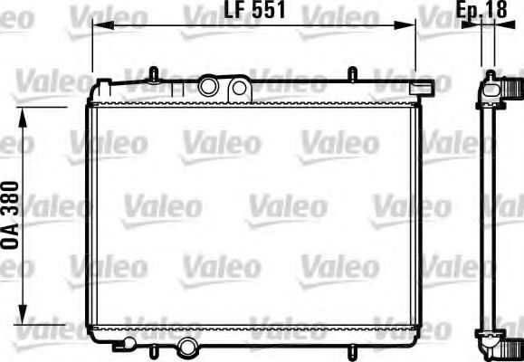 VALEO 732886 Радиатор охлаждения двигателя для PEUGEOT 206 CC (2D)