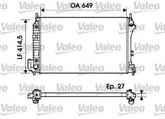 VALEO 732947 Радиатор охлаждения двигателя VALEO для CADILLAC