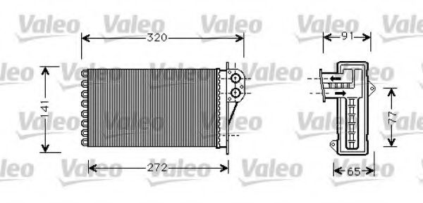 VALEO 812221 Радиатор печки для PEUGEOT