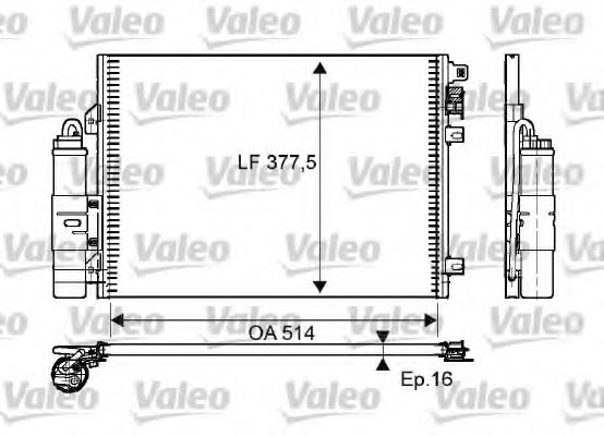 VALEO 814051 Радиатор кондиционера VALEO для RENAULT