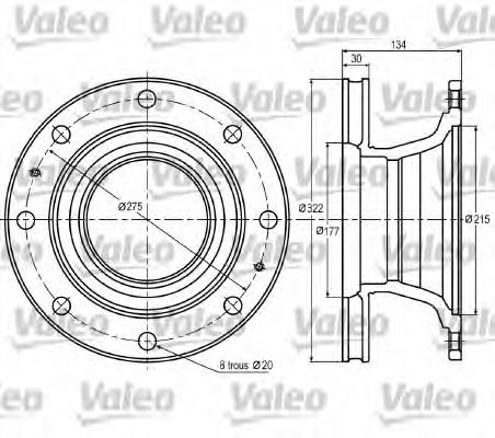 VALEO 187004 Тормозные диски VALEO для IVECO