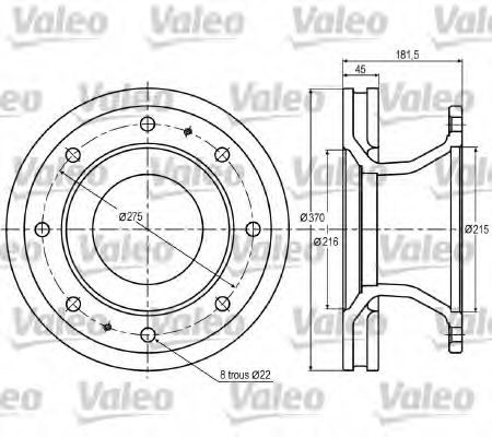 VALEO 187007 Тормозные диски VALEO для IVECO