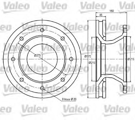 VALEO 187008 Тормозные диски VALEO для IVECO