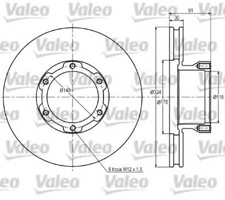 VALEO 187017 Тормозные диски VALEO для MERCEDES-BENZ