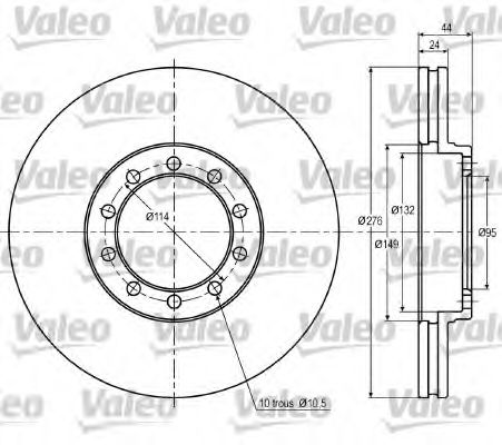 VALEO 187018 Тормозные диски VALEO для RENAULT TRUCKS