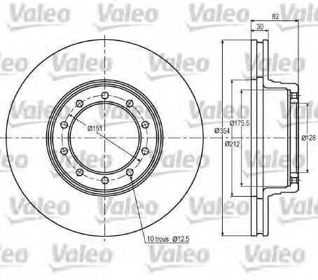 VALEO 187020 Тормозные диски VALEO для RENAULT TRUCKS