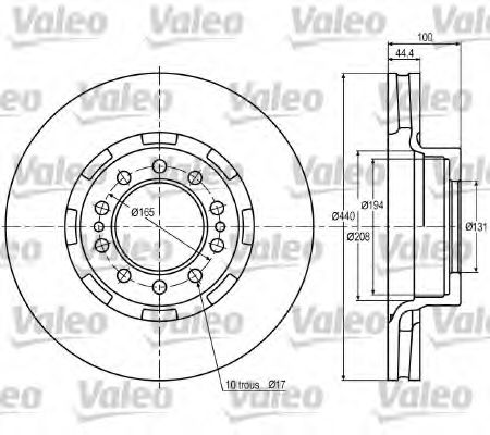 VALEO 187022 Тормозные диски VALEO для RENAULT TRUCKS