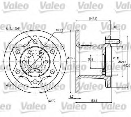 VALEO 187028 Тормозные диски VALEO для IVECO