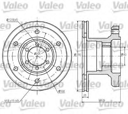 VALEO 187032 Тормозные диски VALEO для IVECO