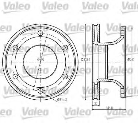VALEO 187044 Тормозные диски VALEO для RENAULT TRUCKS