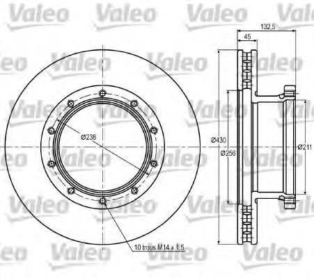VALEO 187051 Тормозные диски VALEO для MERCEDES-BENZ
