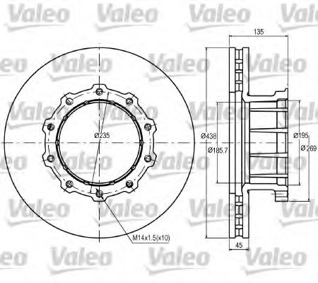 VALEO 187053 Тормозные диски VALEO для MERCEDES-BENZ