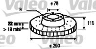 VALEO 187061 Тормозные диски VALEO для RENAULT