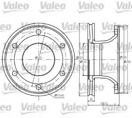 VALEO 187063 Тормозные диски VALEO для RENAULT TRUCKS