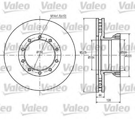 VALEO 187066 Тормозные диски для DAF 55