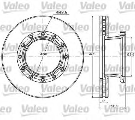 VALEO 187069 Тормозные диски VALEO для IVECO