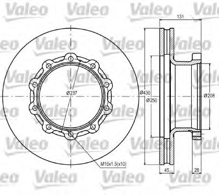 VALEO 187070 Тормозные диски для SCANIA 4-series