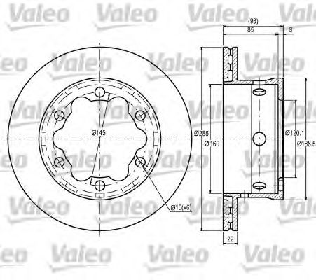 VALEO 187081 Тормозные диски VALEO для MERCEDES-BENZ