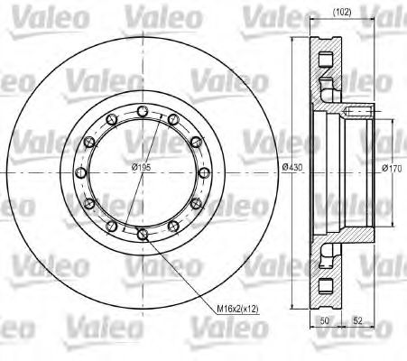 VALEO 187089 Тормозные диски VALEO для IVECO