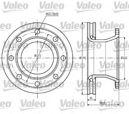 VALEO 187092 Тормозные диски VALEO для RENAULT TRUCKS