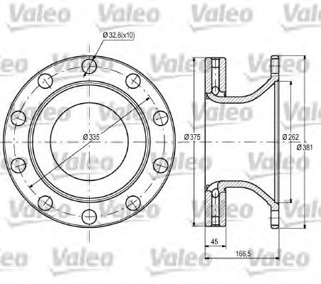 VALEO 187095 Тормозные диски VALEO для RENAULT TRUCKS