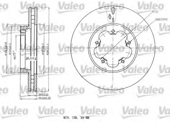 VALEO 187150 Тормозные диски VALEO для FORD