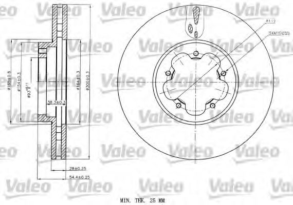 VALEO 187151 Тормозные диски VALEO для FORD