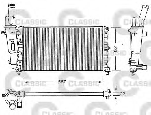 VALEO 231558 Радиатор охлаждения двигателя VALEO для FIAT