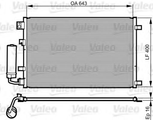 VALEO 814008 Радиатор кондиционера VALEO 
