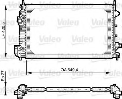 VALEO 735129 Радиатор охлаждения двигателя VALEO для SAAB
