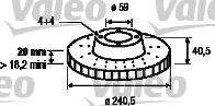 VALEO 186744 Тормозные диски VALEO для FIAT