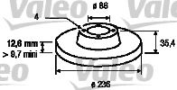 VALEO 186742 Тормозные диски VALEO для CHEVROLET