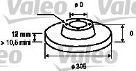 VALEO 186740 Тормозные диски VALEO для OPEL