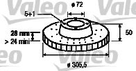 VALEO 186712 Тормозные диски VALEO для OPEL