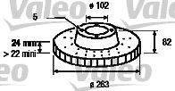 VALEO 186612 Тормозные диски VALEO для MERCEDES-BENZ