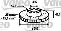 VALEO 186467 Тормозные диски VALEO для MERCEDES-BENZ