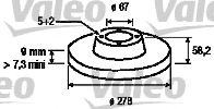 VALEO 186462 Тормозные диски VALEO для MERCEDES-BENZ