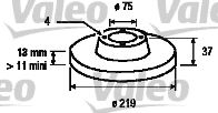 VALEO 186454 Тормозные диски VALEO для KIA