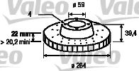 VALEO 186297 Тормозные диски VALEO для FIAT