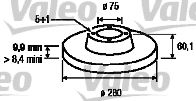 VALEO 186295 Тормозные диски VALEO для BMW