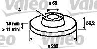 VALEO 186269 Тормозные диски VALEO для AUDI
