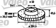 VALEO 186265 Тормозные диски VALEO для FIAT