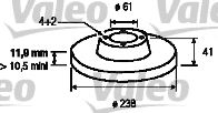 VALEO 186230 Тормозные диски для RENAULT EXPRESS