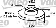 VALEO 186173 Тормозные диски VALEO для LADA